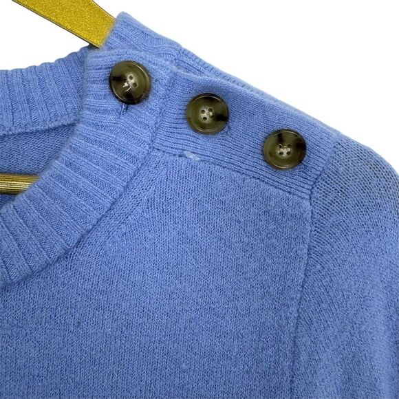J. Crew Womens Alpaca Merino Wool Crewneck Sweater XS Blue Soft Yarn Preppy - Picture 3 of 5